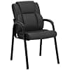 CLATINA Leather Guest Chair with Padded Arm Rest for Reception Meeting Conference and Waiting Room Side Office Home Black 4 Pack image