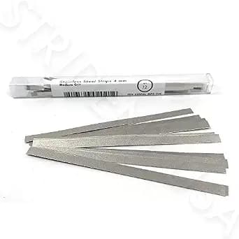 Dental Polishing Strips Stainless Steel 4 MM Med Grit (One Side) 12/Box image