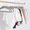 Amazon Basics Kids Velvet, Non-Slip Clothes Hangers for Infant and Toddler, 11.6 Inches (for baby clothes), Pack of 50, Gray image