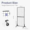 3-Pack 2'x5.5' Ft Gridwall Panel Display Stands Heavy Duty Floor Standing Retail Display Rack with Triangle Base for Retail Art Show With 20 Hooks image