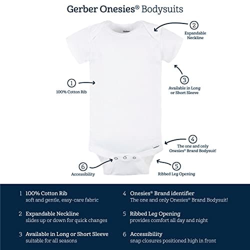 Gerber Baby 8-Pack Short Sleeve Onesie Bodysuits image