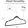 Amazon Basics Slim, Velvet, Non-Slip Suit Clothes Hangers, Pack of 50, Black image