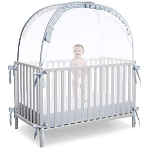 Baby Crib Tent Crib Net to Keep Baby in, Pop Up Crib Tent Canopy Keep Baby from Climbing Out (55.2" L x 27.6" W x 51.6" H) image