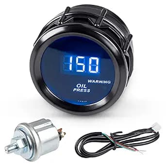 WATERWICH Oil Pressure Gauge 0-150 PSI DC12V Press Gauge Meter Kit 2inches 52mm for Car Truck Vehicle Automotive image