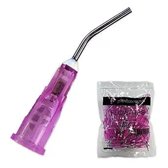 200 18 Gauge Dental Pre Bent Dispensing Needle Etch Tips - Blunt Disposable Oral Irrigation Flow & Applicator Tips - (Pink) by PlastCare USA image