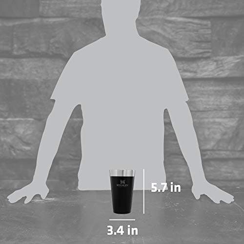 Stanley Adventure Insulated Stacking Beer Pint Glass, 16oz Stainless Steel Double Wall Rugged Metal Drinking Tumbler image