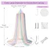 Rainbow Bed Canopy,X-Large Princess Rainbow Canopy Hanging Netting for Girls Bedroom Decor,Kids Fairy Dream Play Tent for Room,Reading Corner image