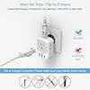 2 Pack European Travel Plug Adapter USB C, TESSAN US to Europe Plug Adapter with 4 Outlets 3 USB Charger, Type C Power Adaptor to Italy Spain France Portugal Iceland Germany, White image
