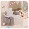 Kids Chairs for Toddler, 2-in-1 Toddler Soft Sherpa Couch Fold Out, Convertible Sofa to Lounger for Girls and Boys, Grey image