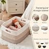 OIAHOMY Large Blanket Basket, Rectangle Woven Baskets for Storage, Nursery Blanket Basket Living Room, Toy Basket With Handle, Large Baskets for Organizing-22”x17”x12”-Gradient Yel image