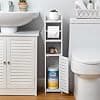 AOJEZOR Toilet Paper Holder Stand: Bathroom Storage Cabinet Beside Toilet for Small Space Bathroom with Toilet Roll Holder - White image