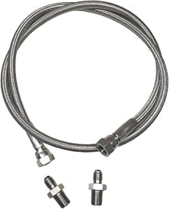 Stainless Steel PTFE Reinforced Hose, JIC-4 female or 1/4" NPT male, 40" Length, 870PSI, -40°F to 400°F, Compatible with ARB 740203 image