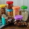 18 Pack 9 Wide Mouth & 9 Regular Mouth Mason Jar Lids with Silicone Rings,Thickened Leak-proof Lids Fit Ball,Kerr and More, 18 Color Plastic Lids, 86mm &70mm Plastic Mason Jar Lids image