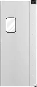 Single Aluminum Swinging Traffic Door with 9" x 14" Window - 36" x 84" Door Opening Perfect for Restaurant Retail and Commercial Kitchens image