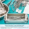 Fabbay 2 Medical Surgical Trays 201 Stainless Steel Dental Instruments Tray Organizer Holder Sterilized Metal Box with Lid and Handle Grip for Medical Surgical Dental Instruments ( image