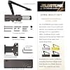 Extra Heavy Duty Commercial Door Closer, D9000DA for Doors (Max 330LBS), Delayed Action Automatic Door Closer, Adjustable 6 Speed Spring Door Closer, UL Listed Grade 1 ADA, Dark Br image