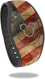MightySkins Skin Compatible with Disney Magicband 2 - Vintage American | Protective, Durable, and Unique Vinyl Decal Wrap Cover | Easy to Apply, Remove, and Change Styles | Made in image