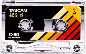 TASCAM 424-S High Bias Cobalt Type II C-60 Blank Studio Cassette Tape for Audio Recording and Mastering image