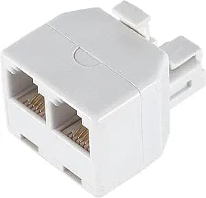 Ge 26191 Duplex Wall Jack Adapter (White, 4-Conductor) image