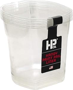 Handy Paint Pail Liner, Holds 32-fl oz of Paint or Stain, Efficient for Clean-ups and Quick Color Changes with Integrated Magnetic Brush Holder, 6 Liners (Pack of 1) image