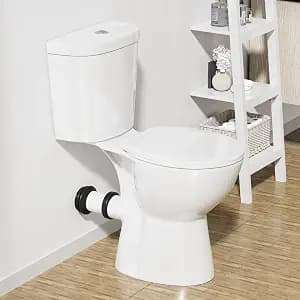 SUPERFLO Rear Outlet Toilet With 19 Inch Tall Toilet Bowl & Tank, High Toilets For Seniors With Rear Discharge-Includes Extension Pipe image