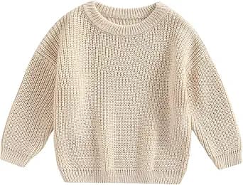 Baby Girl Boy Knit Sweater Blouse Pullover Sweatshirt Warm Crewneck Long Sleeve Tops for Infant Toddler image
