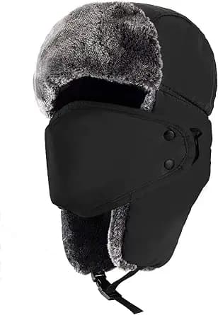 mysuntown Winter Hats for Men Women 2024 Trapper Ushanka Hat with Ear Faps Russian Cold Weather Warm Fur Snow Ski Hat image