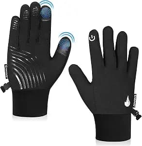 Kids Cycling Gloves Sports Winter Thermal Boys Girls Children Windproof Anti-Slip Touchscreen Gloves Age 4-12 Years Bike Mitts Riding Running Warm Outdoor Hiking Ski image