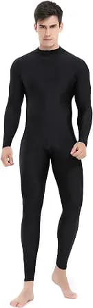 speerise Mens Spandex Bodysuit Long Sleeve Unitard Zipper Dance Leotard Bodysuit for Men Costume image