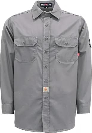 BOCOMAL FR Shirts 6.25oz Lightweight Welding Shirts Flame Resistant Men's Fire Retardant Shirt image