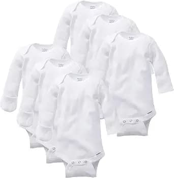 Gerber unisex-baby Multi-pack Long-sleeve Onesies Bodysuit Mitten Cuff Sizes image