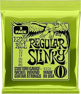 Ernie Ball Regular Slinky Nickel Wound Electric Guitar Strings 3-pack, 10-46 Gauge (P03221) image